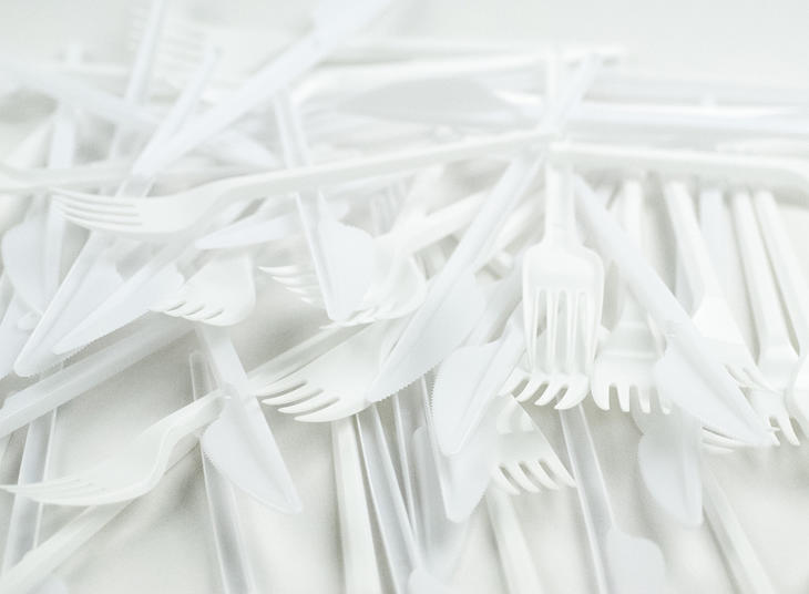Plastbestikk, kniv og gaffell